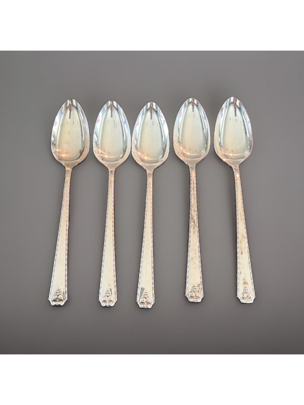 Prestige Plate Silverplate Bordeaux Set of 5 Tablespoons Serving Spoons Oneida